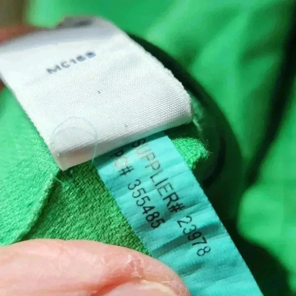 Vtg Polo Ralph Lauren linen blend short sleeve shirt Kelly Green Sz L - Picture 8 of 13